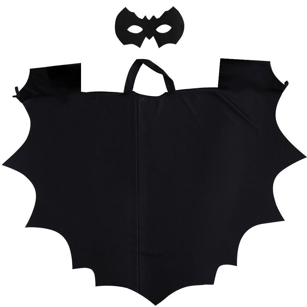 Children Adult Halloween Cosplay Bat Cape Cloak with Mask Costume Set