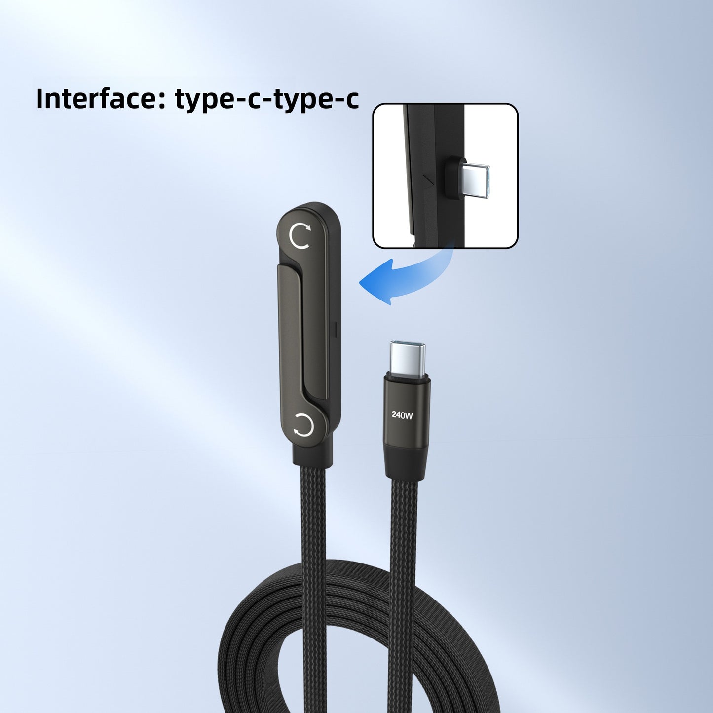 240W Fast Charging Data Cable with Phone Holder for Mobile Gaming