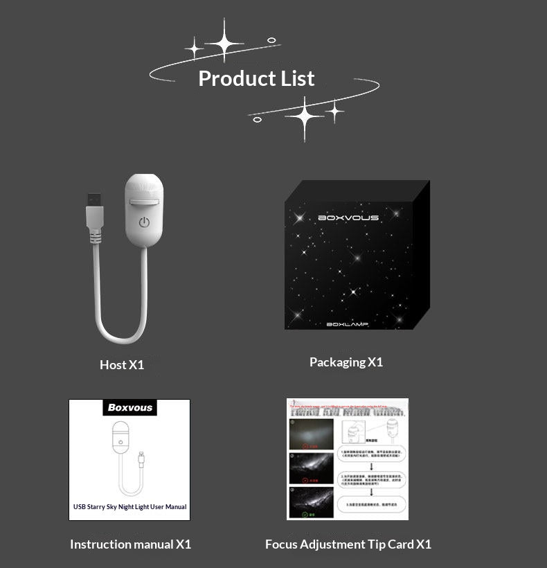 Projection Night Light USB Ambiance Starry Sky Lamp