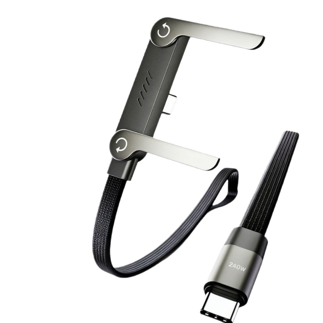 240W Fast Charging Data Cable with Phone Holder for Mobile Gaming