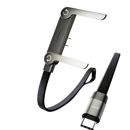 240W Fast Charging Data Cable with Phone Holder for Mobile Gaming