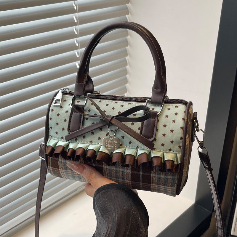 Pleated Bow Detail Crossbody Bag
