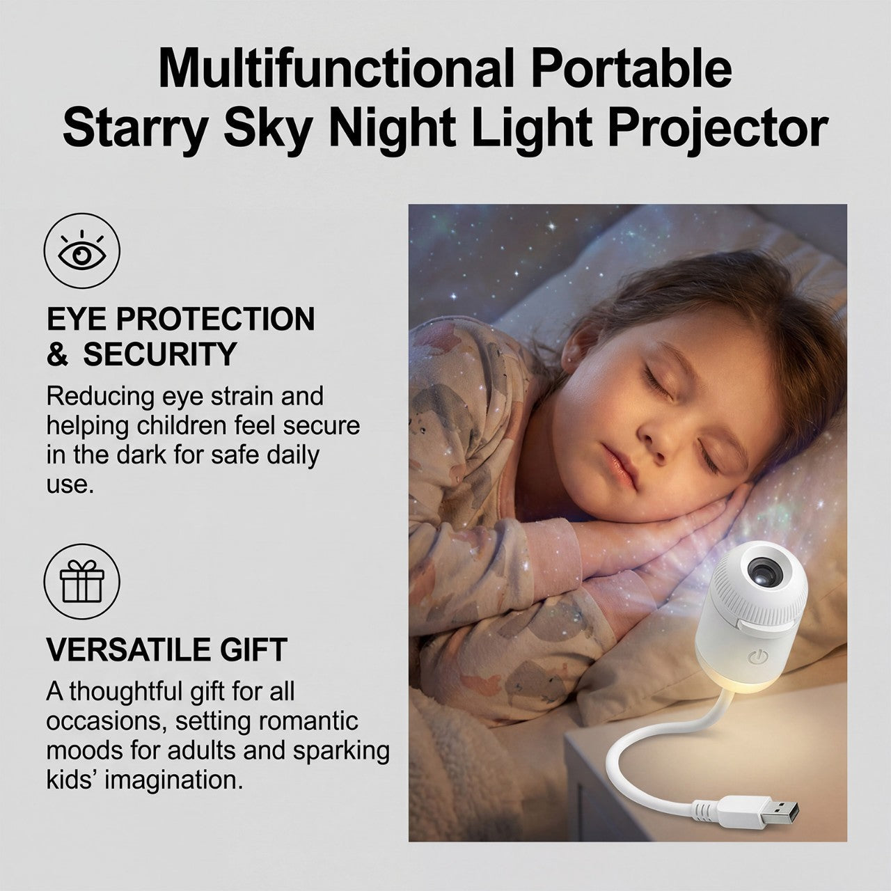 Projection Night Light USB Ambiance Starry Sky Lamp