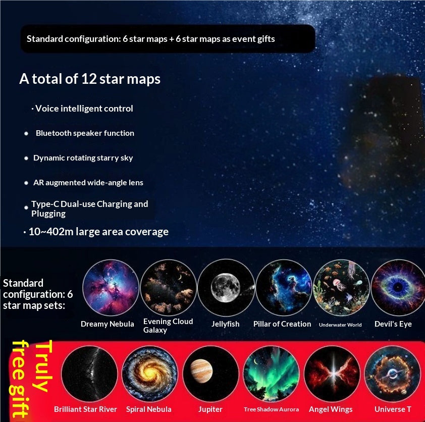 Projection Night Light USB Ambiance Starry Sky Lamp