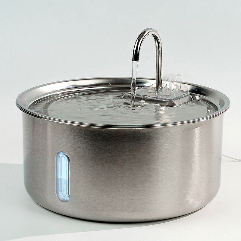 Stainless Steel Pet Water Dispenser with LED Light